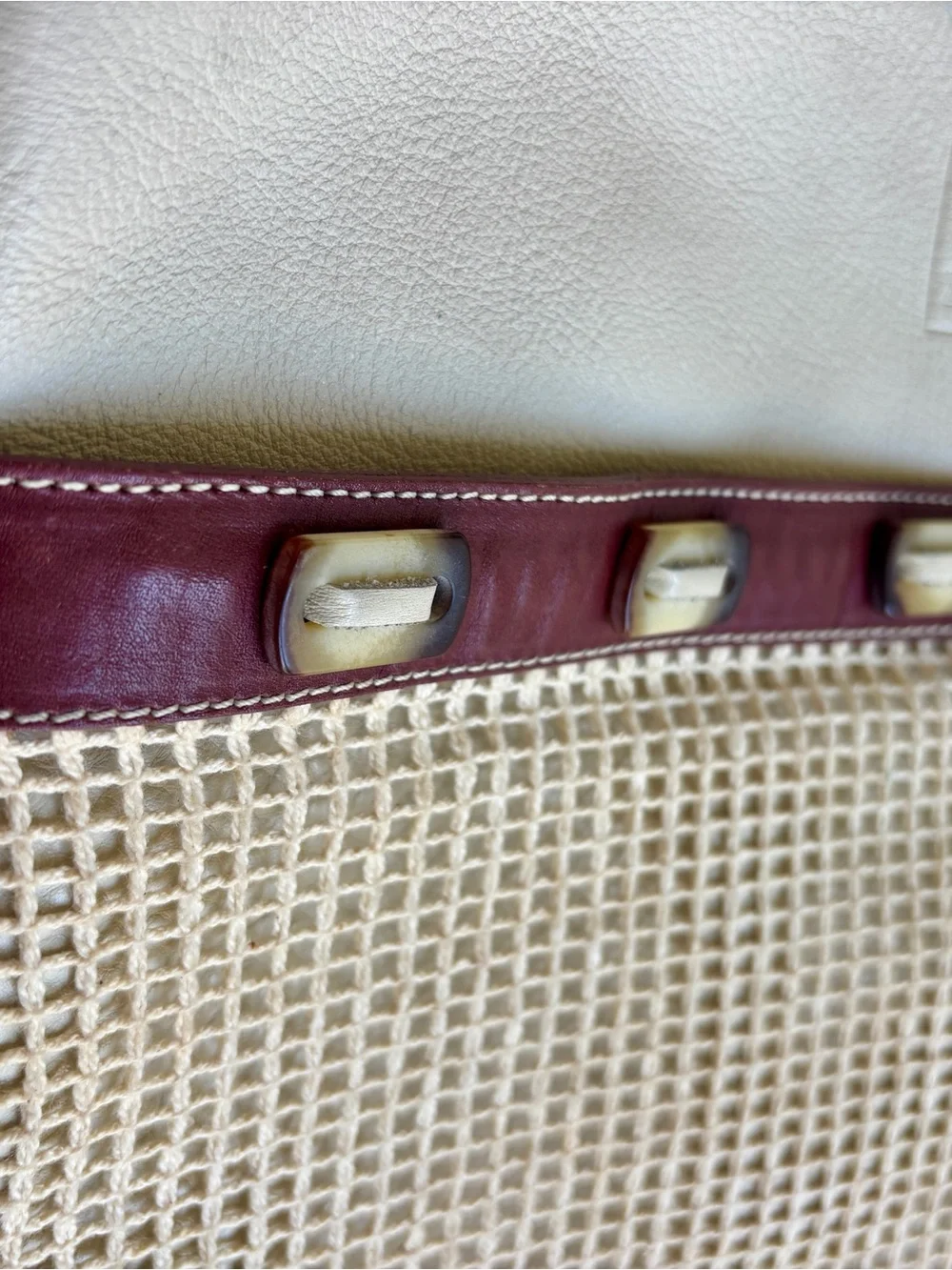 Duecci Pelletterie Swiss Brand Cream & Saddle Leather Large Tote Crossbody Italy